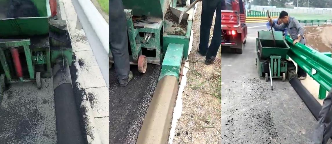 攔水帶滑模機施工現場